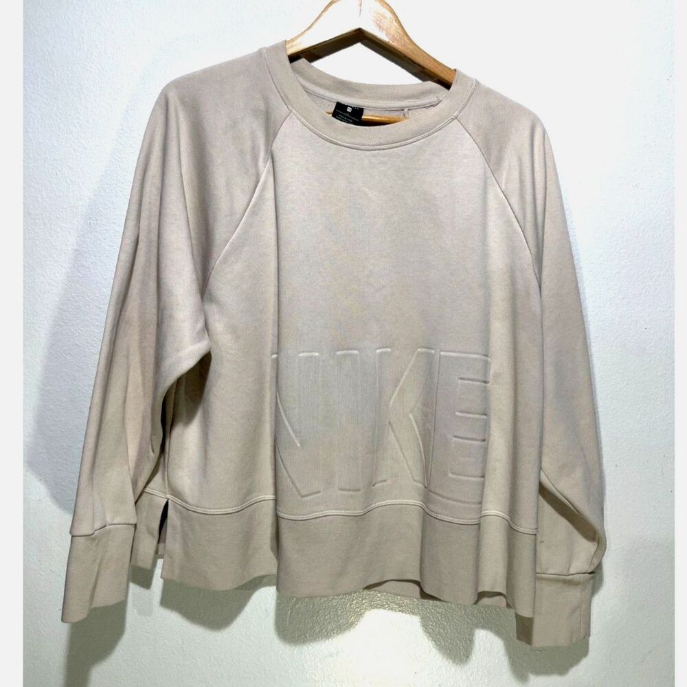 Nike Dri Fit sweatshirt neutral lagenlook boxi big logo loungewear women 2X